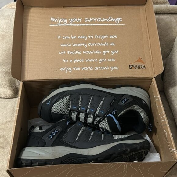 Pacific Mountain Coosa Low WP Gunmetal/Blue PM003280-016 Hiking Shoes - Picture 2 of 9